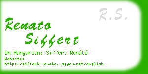 renato siffert business card