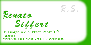 renato siffert business card